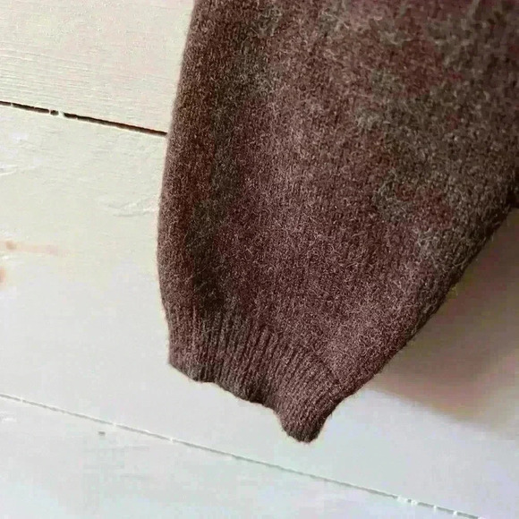 Sadie & Sage angora & polyester s/m sweater, distressed destroyed hem, brown EUC - Picture 5 of 6